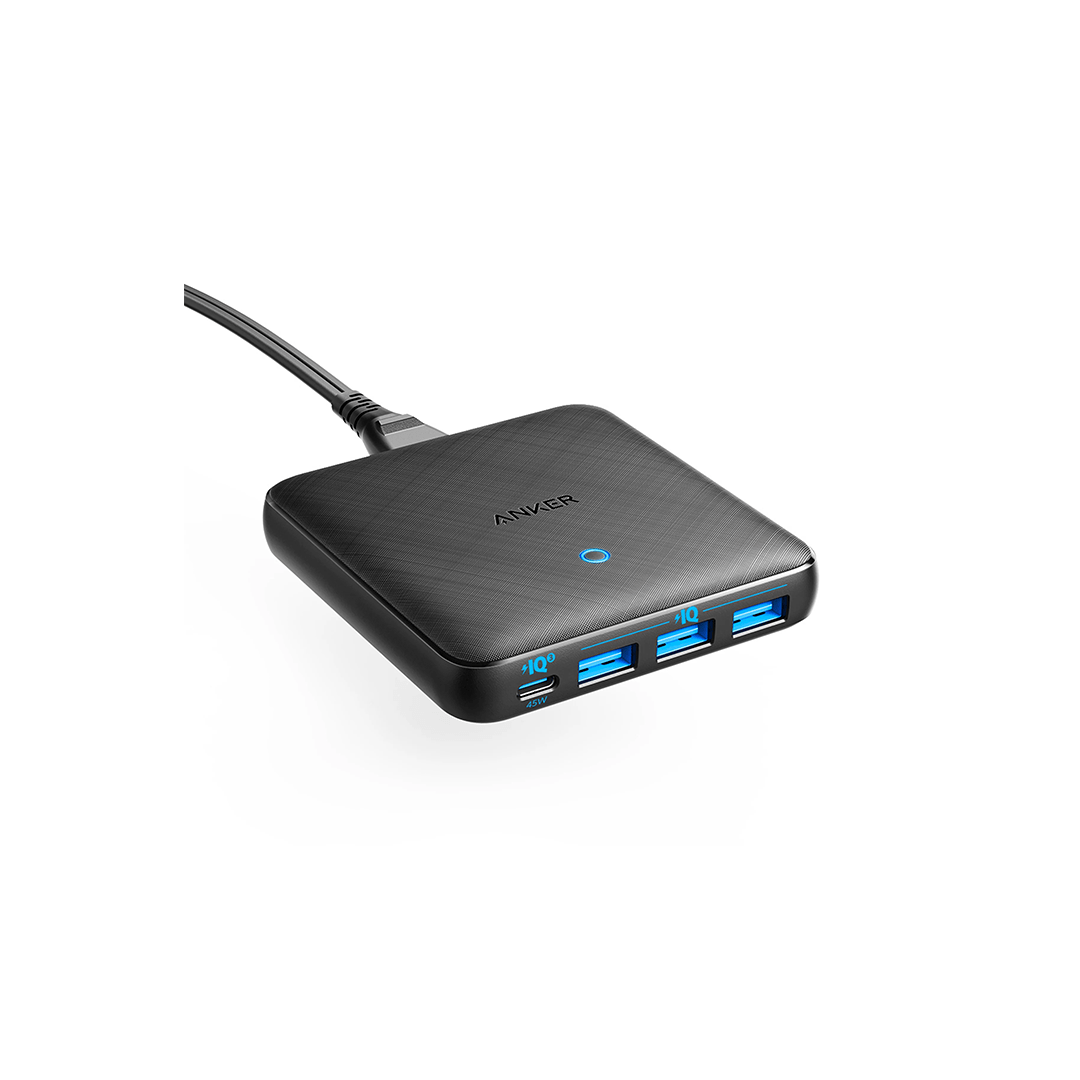 Anker PowerPort Slim 65W PD+4 Charger, 65W 4 Port PIQ 3.0&GaN Fast Charger Adapter in Qatar Anker PowerPort Slim 65W PD+4 Charger, 65W 4 Port PIQ 3.0&GaN Fast Charger Adapter in Qatar